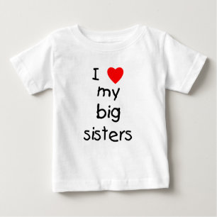 T-shirt Pour Bébé J'Aime Mes Grandes Soeurs