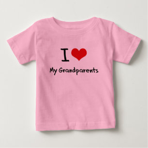 T-shirt Pour Bébé J'Aime Mes Grands-Parents
