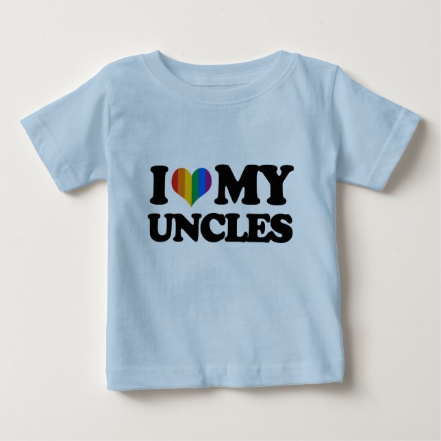 T-shirt Pour Bébé J'aime mes oncles (Devant)