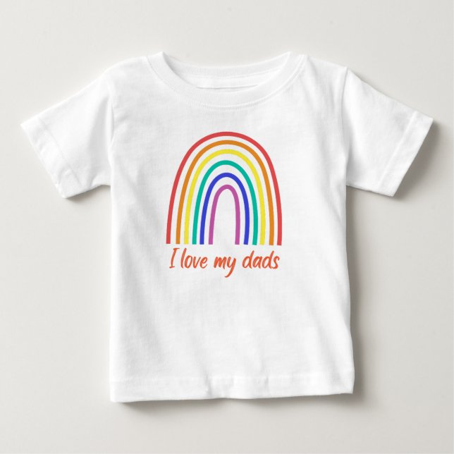 T-shirt Pour Bébé J'aime mes papas (Devant)