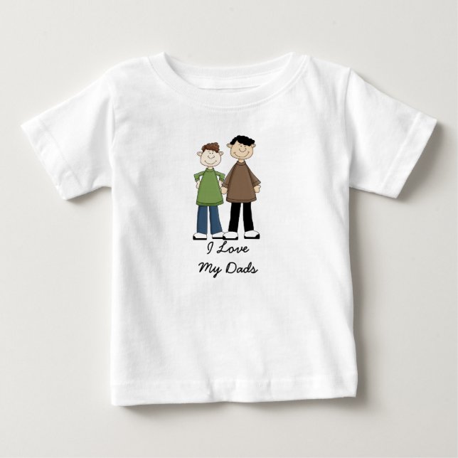 T-shirt Pour Bébé J'aime mes papas (Devant)