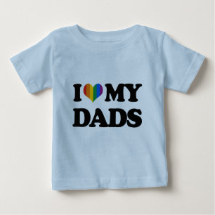 T-shirt Pour Bébé J'aime mes papas