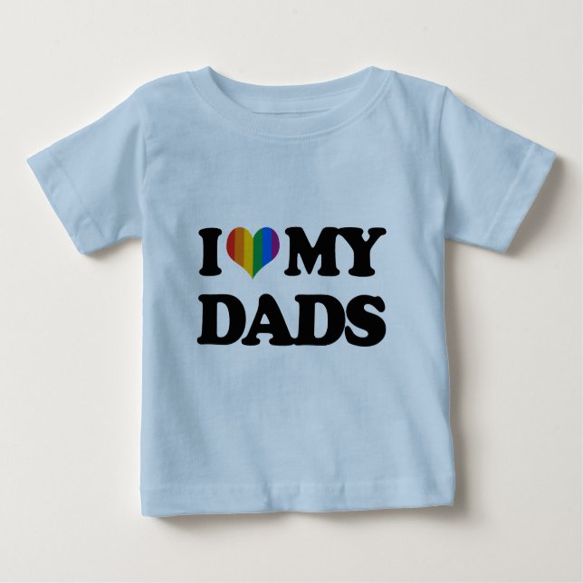 T-shirt Pour Bébé J'aime mes papas (Devant)