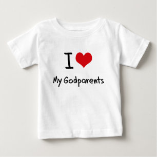 T-shirt Pour Bébé J'aime mes parrains