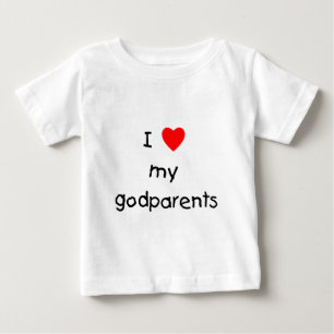 T-shirt Pour Bébé J'aime mes parrains