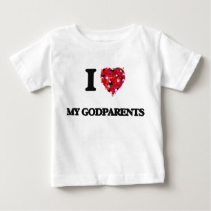 T-shirt Pour Bébé J'aime mes parrains