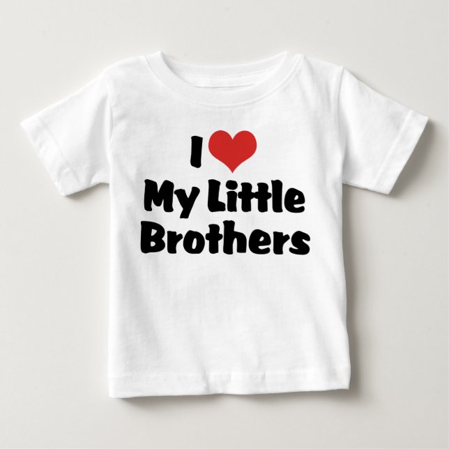 T-shirt Pour Bébé J'aime mes petits frères (Devant)
