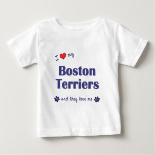 T-shirt Pour Bébé J'aime mes terriers de Boston (les chiens