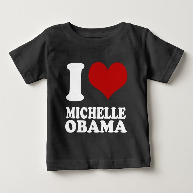 T-shirt Pour Bébé J'aime Michell Obama (Devant)