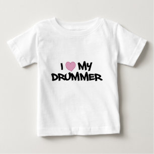 T-shirt Pour Bébé J'aime mon batteur