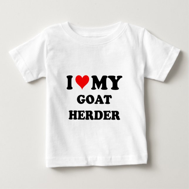 T-shirt Pour Bébé J'aime mon berger de chèvre (Devant)