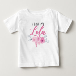 T-shirt Pour Bébé J'aime mon bouquet rose de Lola