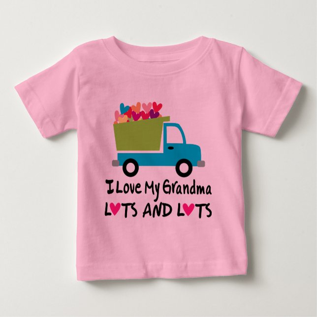 T-shirt Pour Bébé J'Aime Mon Cadeau Grandma Enfants (Devant)