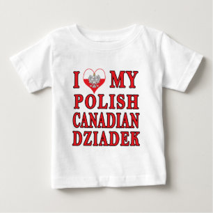 T-shirt Pour Bébé J'Aime Mon Canadien Polonais Dziadek