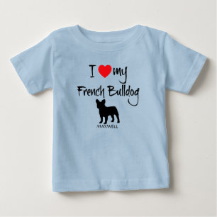 T-shirt Pour Bébé J'Aime Mon Chien À Balle Français