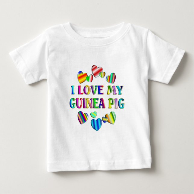 T-shirt Pour Bébé J'aime mon cochon de Guinée (Devant)
