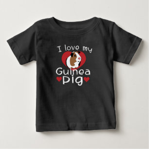 T-shirt Pour Bébé J'Aime Mon Cochon De Guinée Amateurs De Cochon De