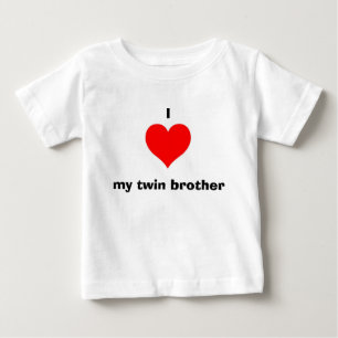T-shirt Pour Bébé J'aime mon frère jumeau