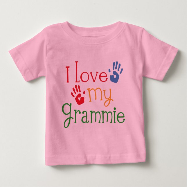 T-shirt Pour Bébé J'aime mon Grammie Handprints (Devant)