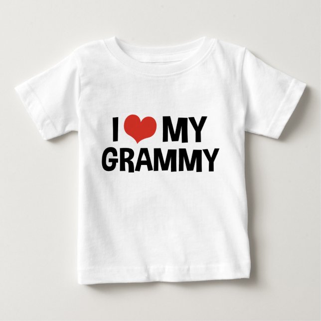 T-shirt Pour Bébé J'Aime Mon Grammy (Devant)