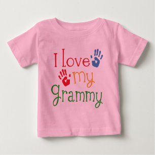 T-shirt Pour Bébé J'aime mon Grammy Handprints