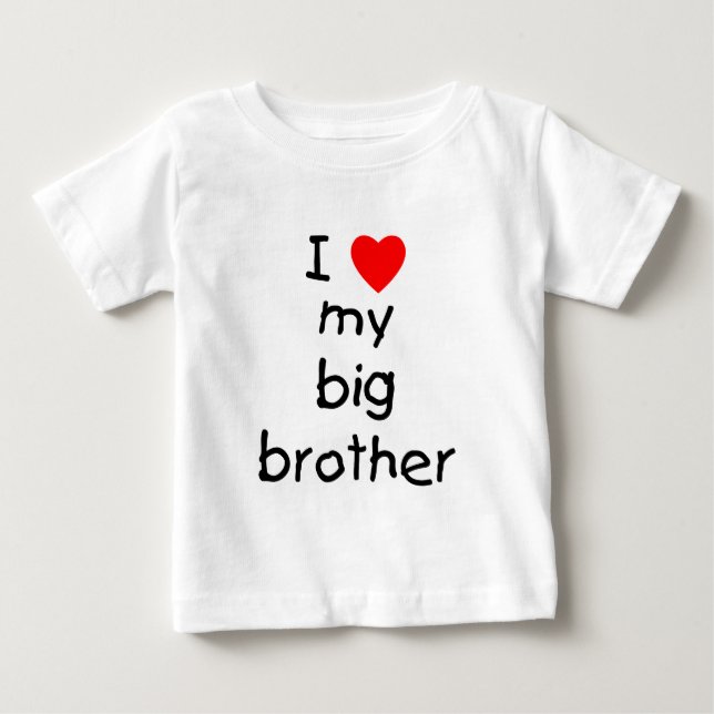 T-shirt Pour Bébé J'Aime Mon Grand Frère (Devant)