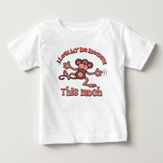 T-shirt Pour Bébé J'aime mon grand frère (Devant)