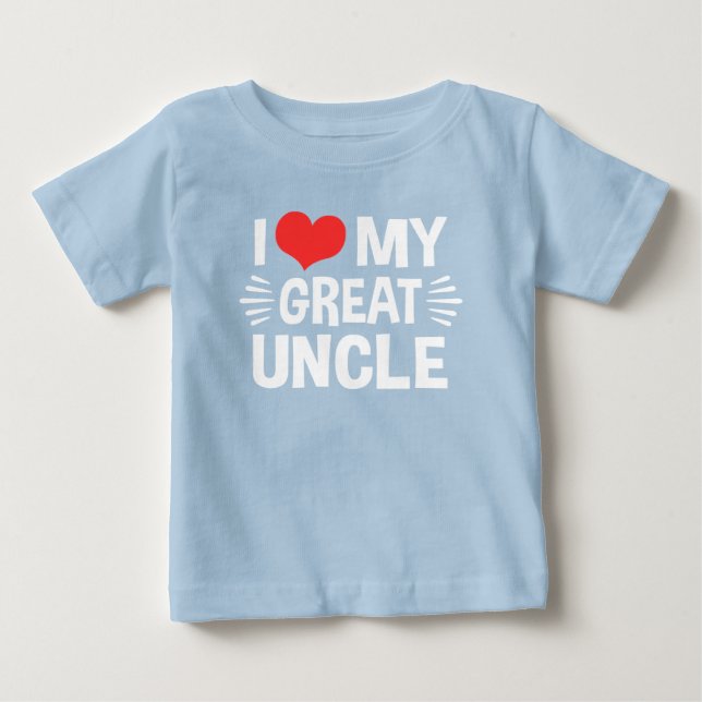T-shirt Pour Bébé J'Aime Mon Grand Oncle (Devant)