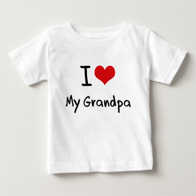 T-shirt Pour Bébé J'aime mon grand-papa (Devant)