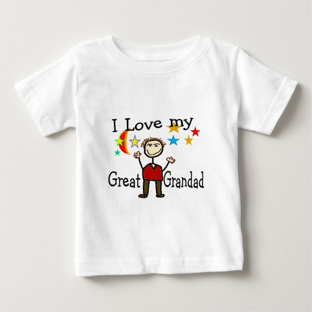 T-shirt Pour Bébé J'Aime Mon Grand-Père (Devant)