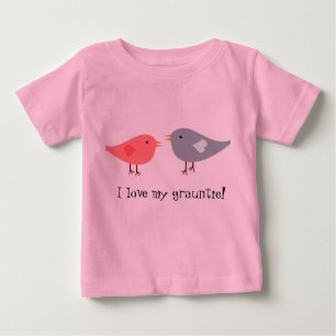 T-shirt Pour Bébé "J'aime mon grauntie !" avec des oiseaux