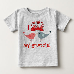 T-shirt Pour Bébé "J'aime mon gruncle !"  avec des perruches