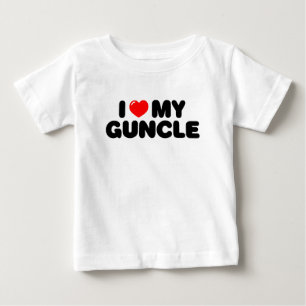 T-shirt Pour Bébé J'aime mon Guncle.