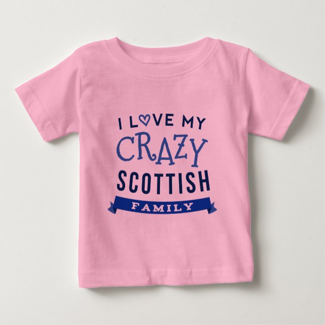 T-shirt Pour Bébé J'aime mon identification écossaise folle de (Devant)