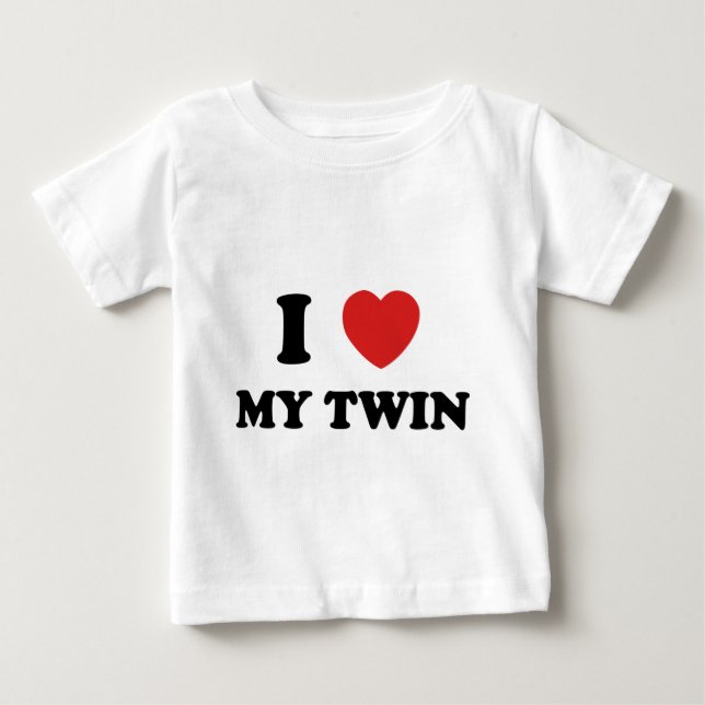 T-shirt Pour Bébé J'Aime Mon Jumeau (Devant)
