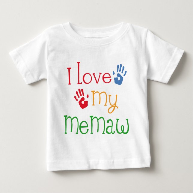 T-shirt Pour Bébé J'aime mon Memaw Handprints (Devant)