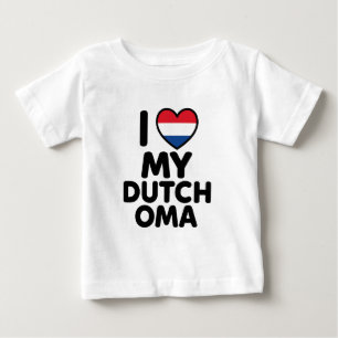 T-shirt Pour Bébé J'Aime Mon Néerlandais Oma