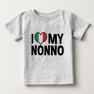 T-shirt Pour Bébé J'Aime Mon Nonno