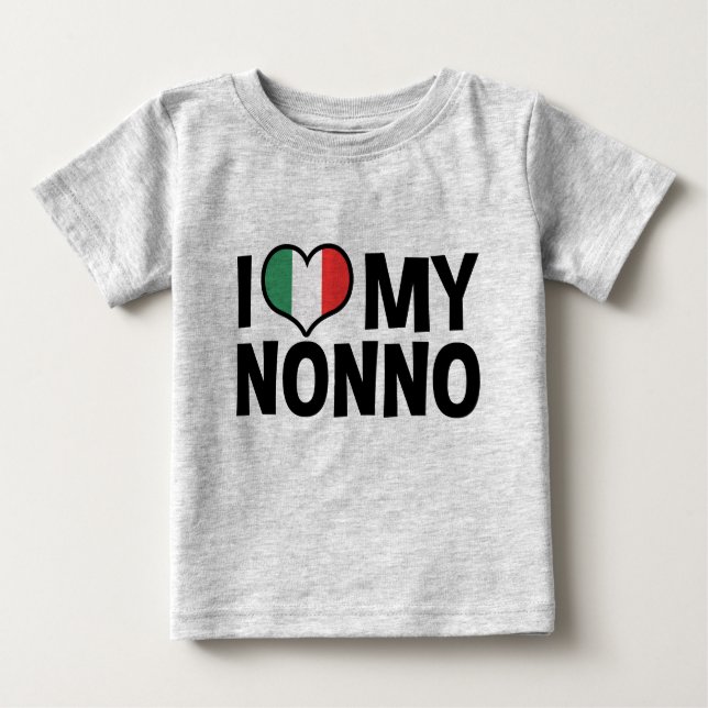 T-shirt Pour Bébé J'Aime Mon Nonno (Devant)