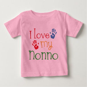T-shirt Pour Bébé J'aime mon Nonno (Handprints)