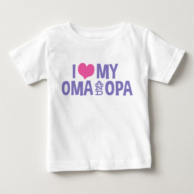 T-shirt Pour Bébé J'Aime Mon Oma Et Mon T-shirt Bébé Opa (Devant)