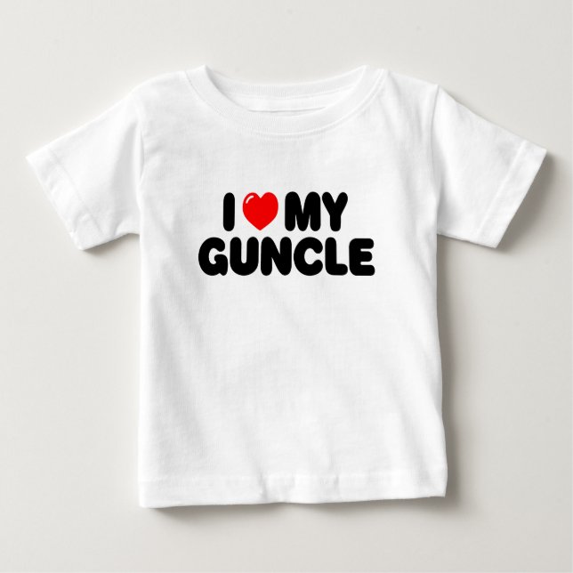 T-shirt Pour Bébé J'Aime Mon Oncle. (Devant)