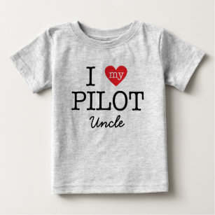 T-shirt Pour Bébé J'aime mon oncle pilote