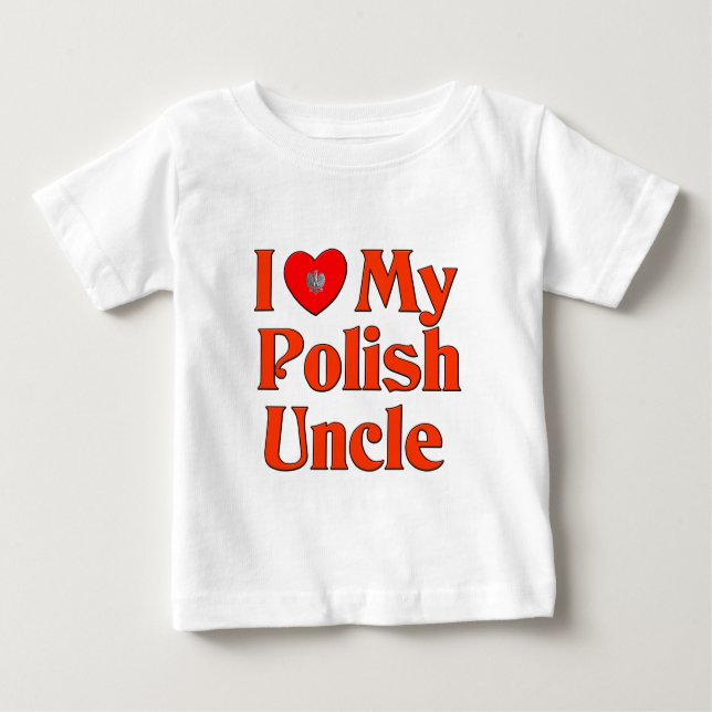 T-shirt Pour Bébé J'aime mon oncle polonais (Devant)
