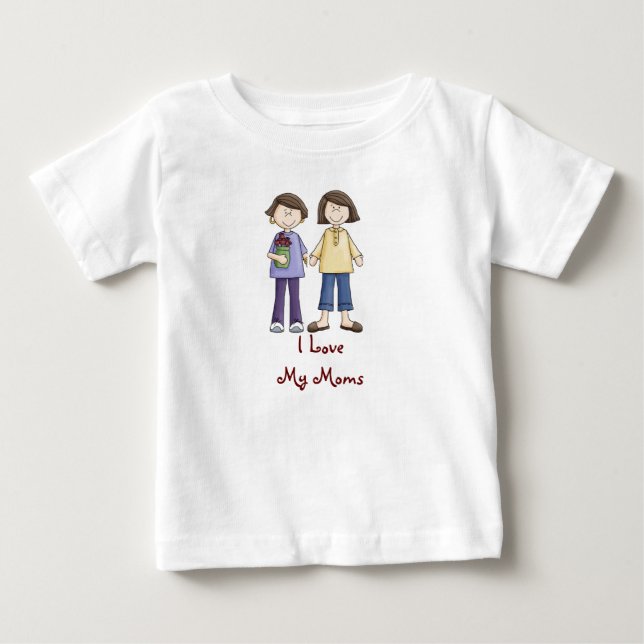 T-shirt Pour Bébé J'aime mon onsie de mamans (Devant)