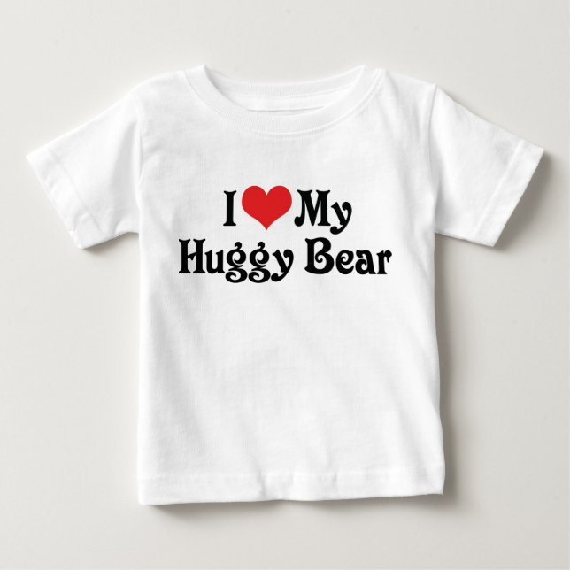 T-shirt Pour Bébé J'Aime Mon Ours Câlin (Devant)