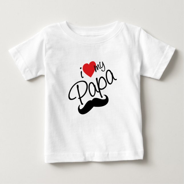 T-shirt Pour Bébé J'aime mon papa (Devant)