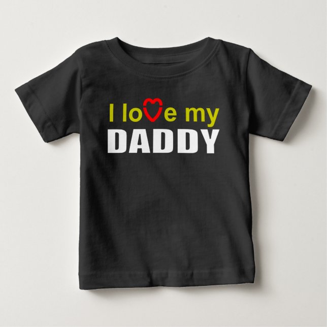 T-shirt Pour Bébé J'aime mon papa (Devant)