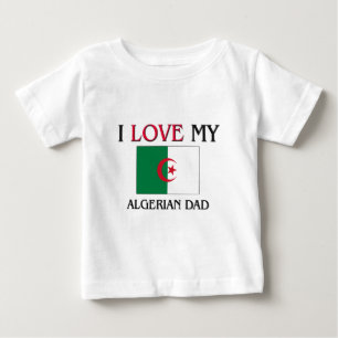 T-shirt Pour Bébé J'aime mon papa algérien