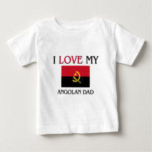 T-shirt Pour Bébé J'aime mon papa angolais